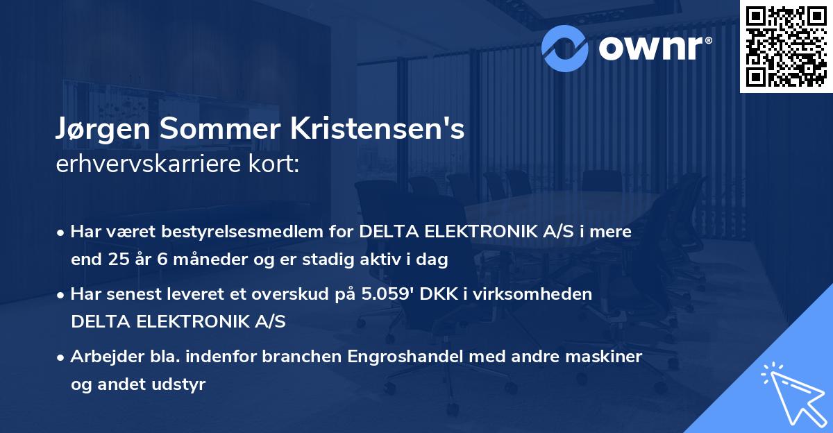 Jørgen Sommer Kristensen's erhvervskarriere kort