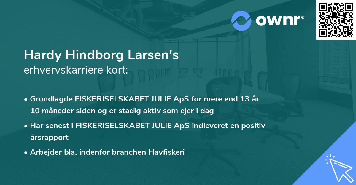 Hardy Hindborg Larsen's erhvervskarriere kort