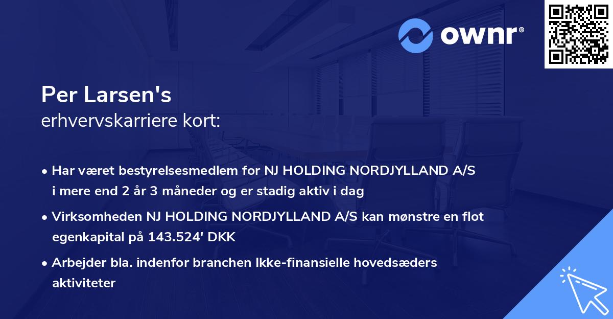 Per Larsen's erhvervskarriere kort