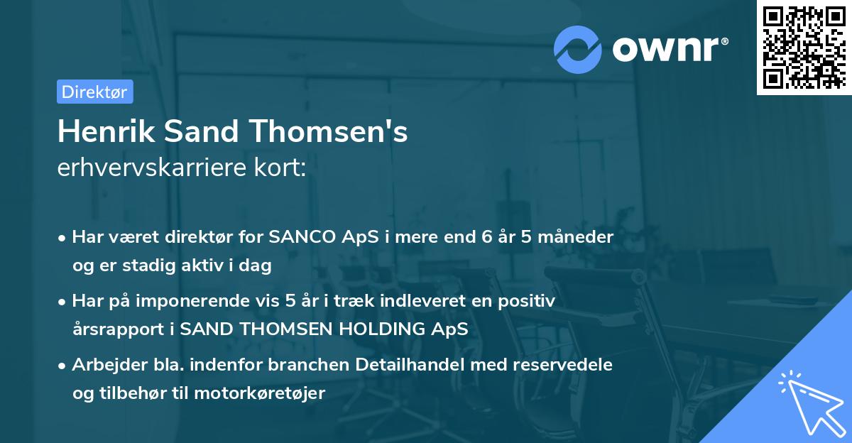 Henrik Sand Thomsen's erhvervskarriere kort