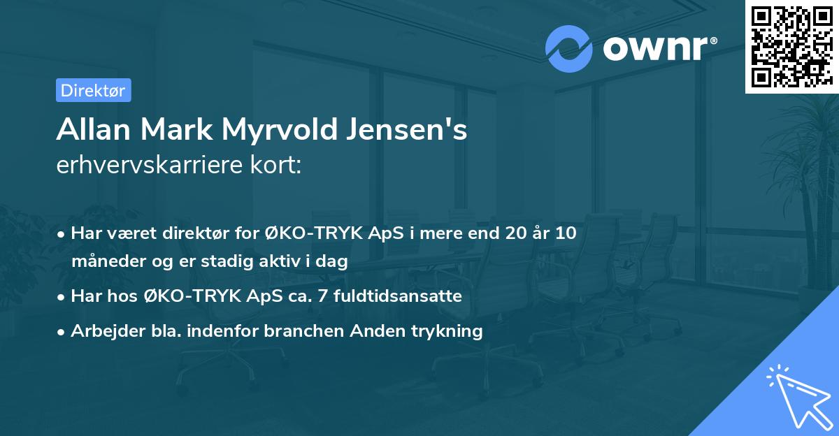 Allan Mark Myrvold Jensen's erhvervskarriere kort