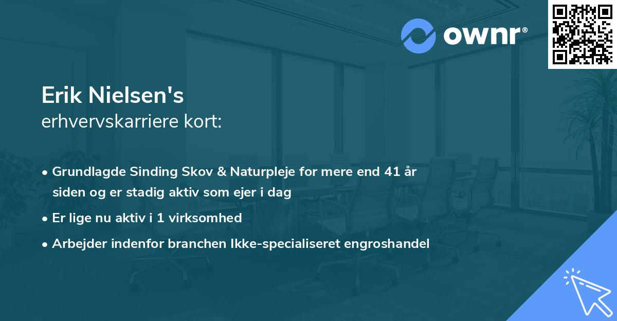 Erik Nielsen's erhvervskarriere kort