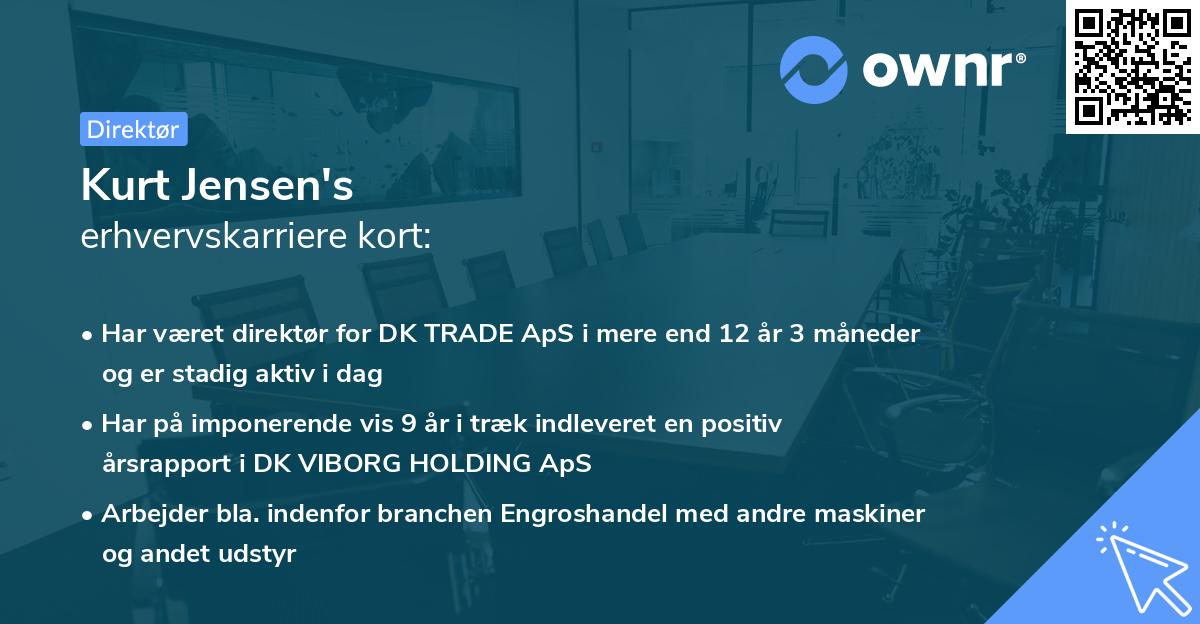 Kurt Jensen's erhvervskarriere kort