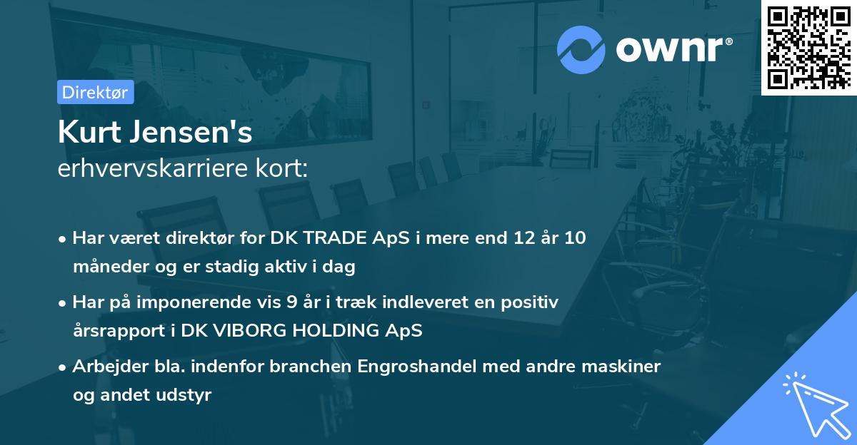 Kurt Jensen's erhvervskarriere kort