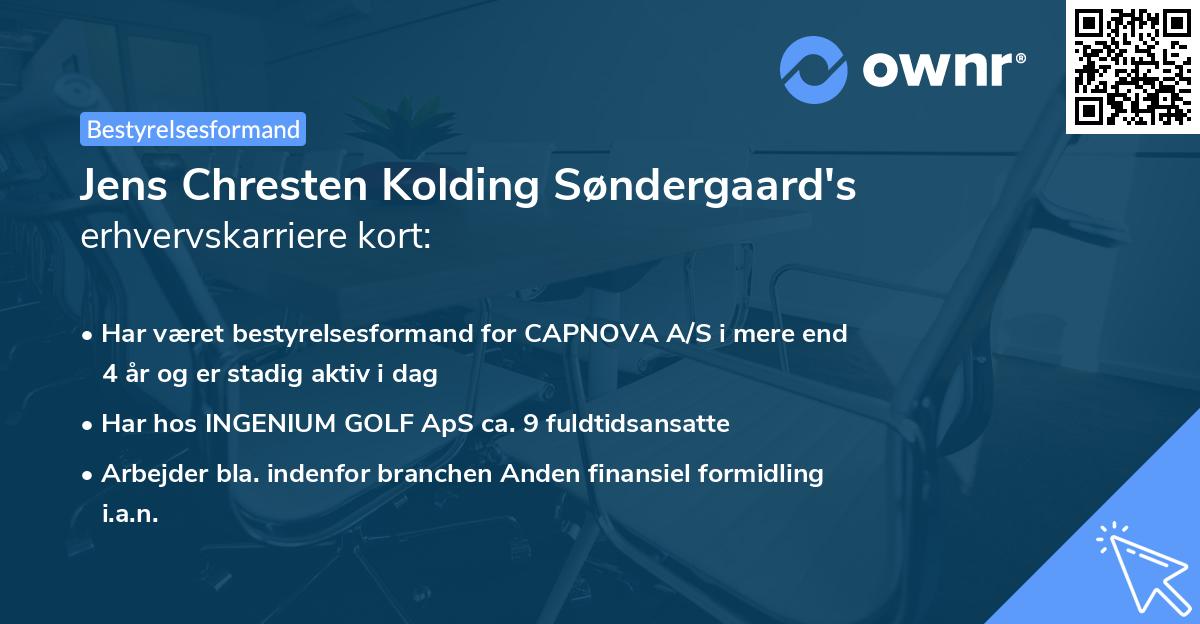 Jens Chresten Kolding Søndergaard's erhvervskarriere kort