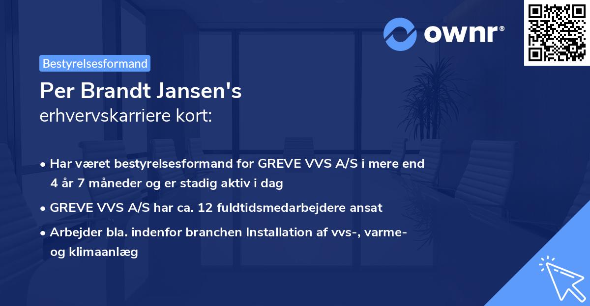 Per Brandt Jansen's erhvervskarriere kort