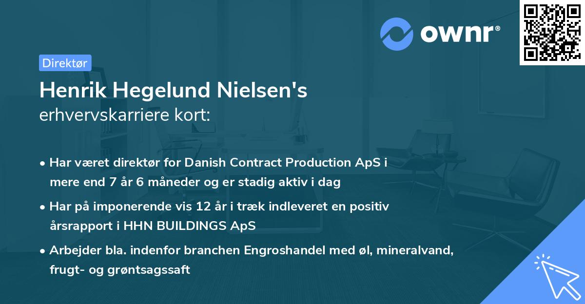 Henrik Hegelund Nielsen's erhvervskarriere kort