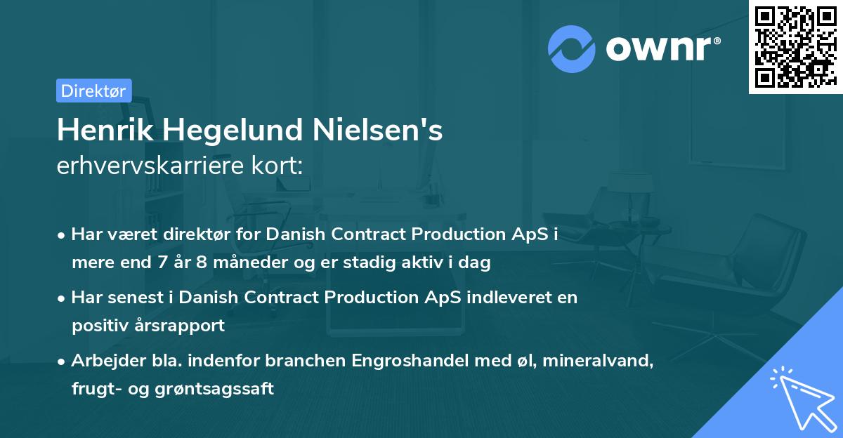 Henrik Hegelund Nielsen's erhvervskarriere kort