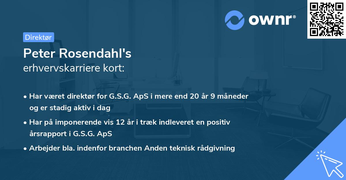 Peter Rosendahl's erhvervskarriere kort