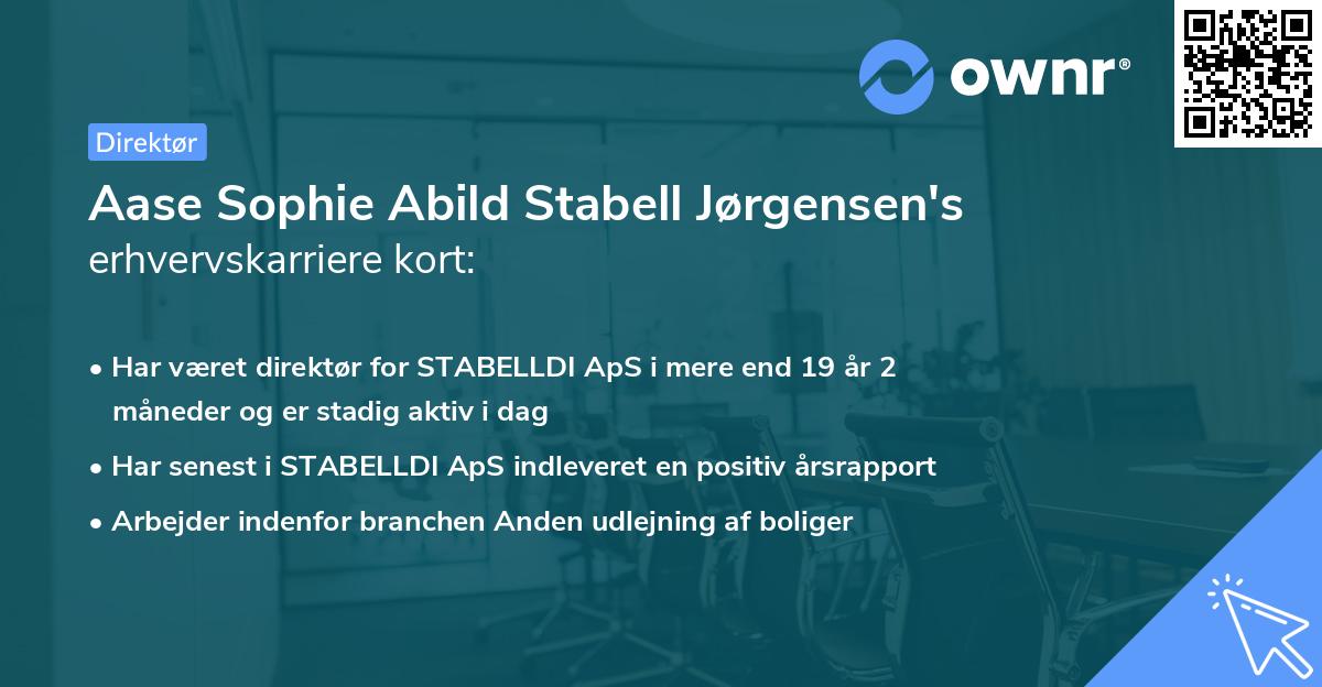 Aase Sophie Abild Stabell Jørgensen's erhvervskarriere kort