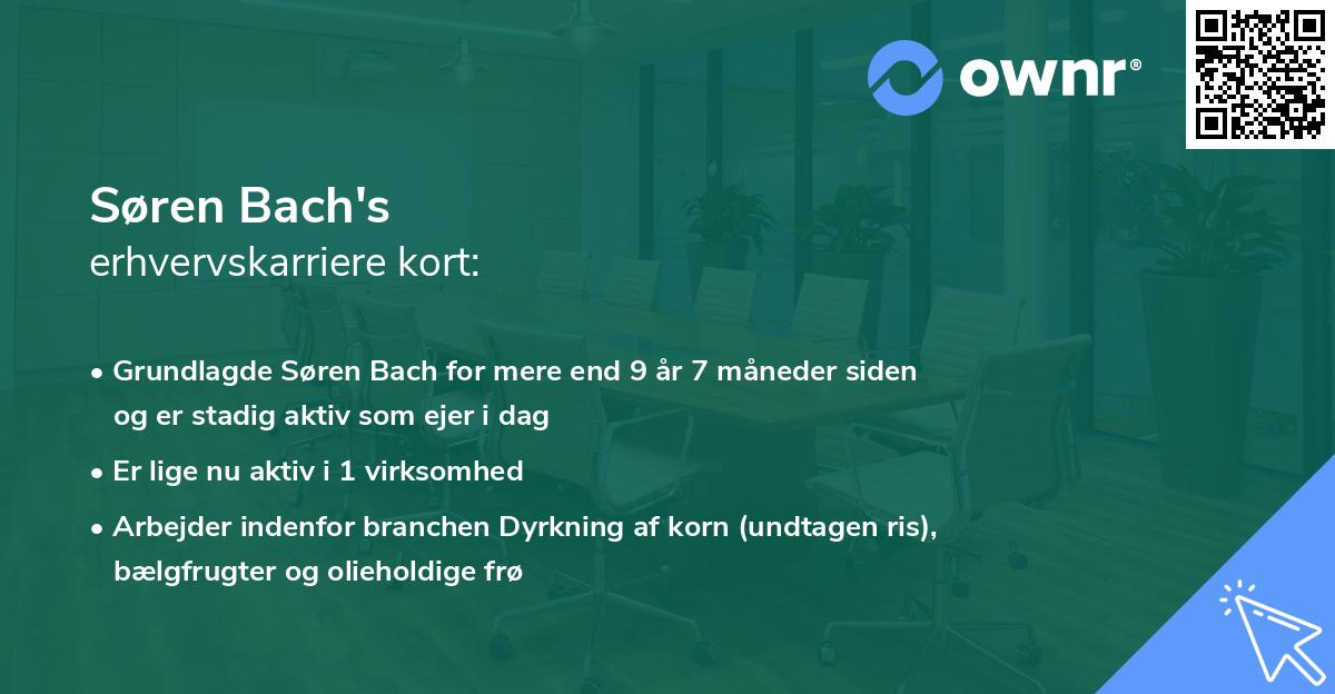 Søren Bach's erhvervskarriere kort