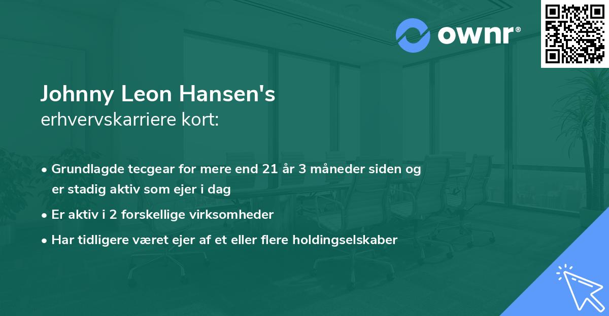 Johnny Leon Hansen's erhvervskarriere kort