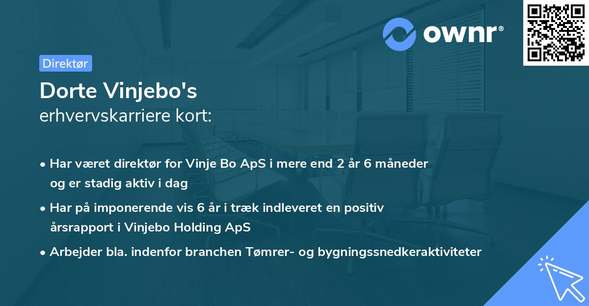 Dorte Vinjebo's erhvervskarriere kort