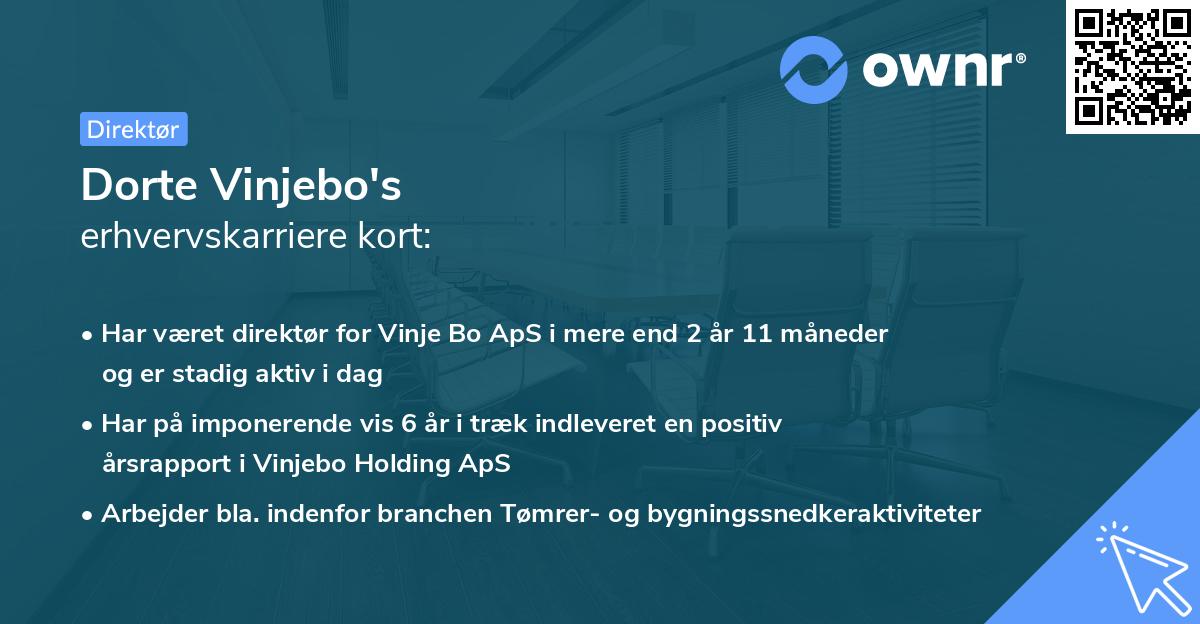 Dorte Vinjebo's erhvervskarriere kort