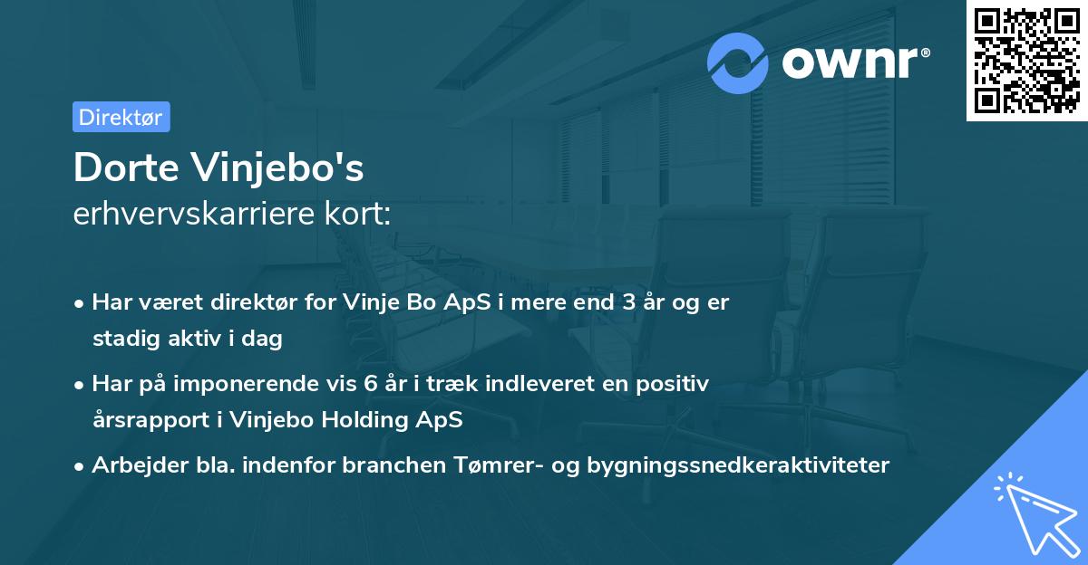 Dorte Vinjebo's erhvervskarriere kort