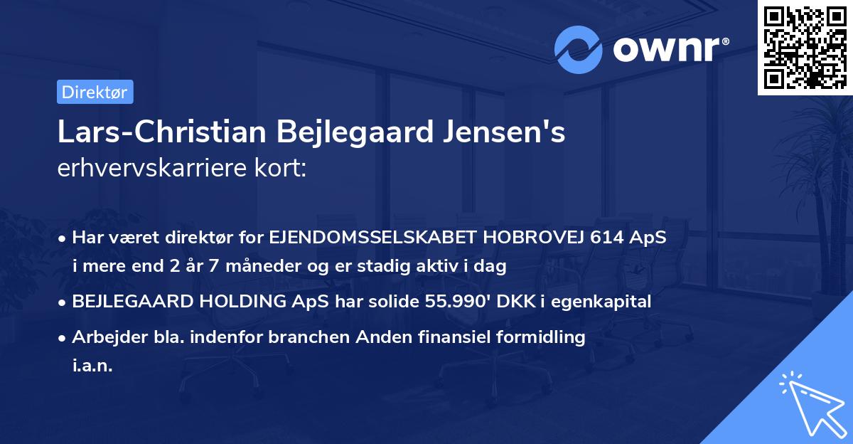 Lars-Christian Bejlegaard Jensen's erhvervskarriere kort