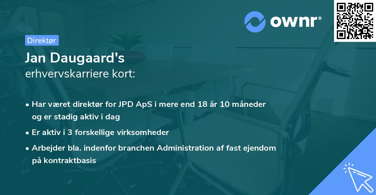 Jan Daugaard's erhvervskarriere kort