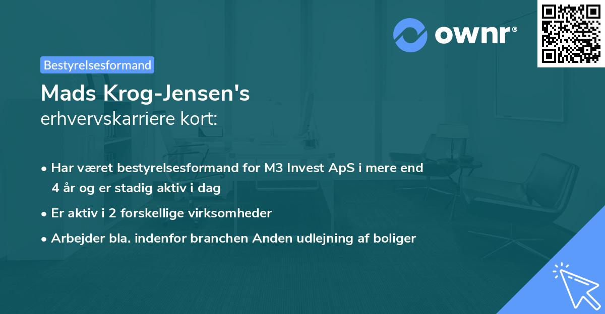 Mads Krog-Jensen's erhvervskarriere kort