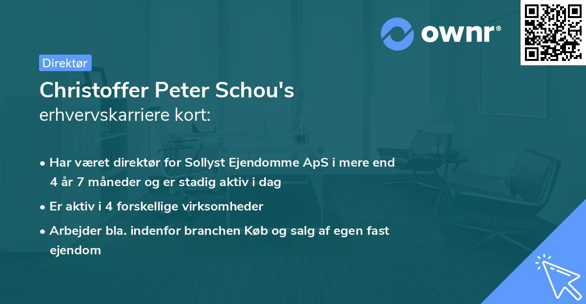 Christoffer Peter Schou's erhvervskarriere kort