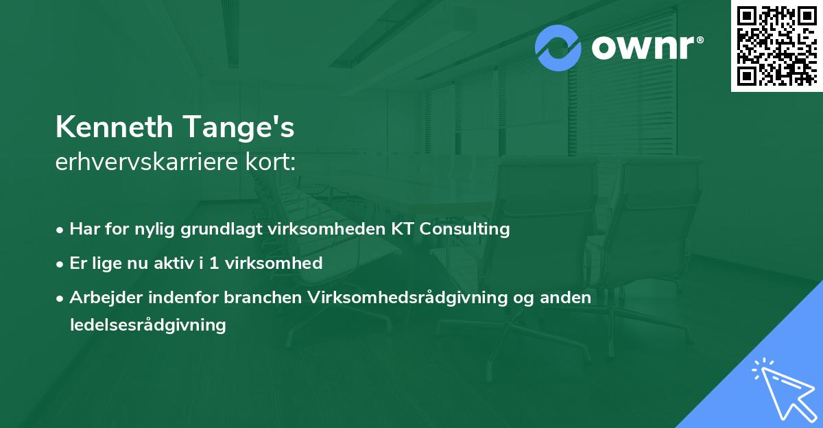 Kenneth Tange's erhvervskarriere kort