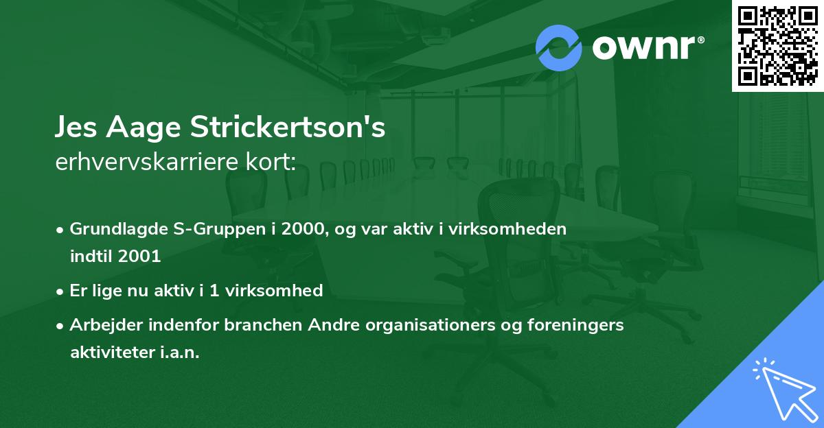 Jes Aage Strickertson's erhvervskarriere kort