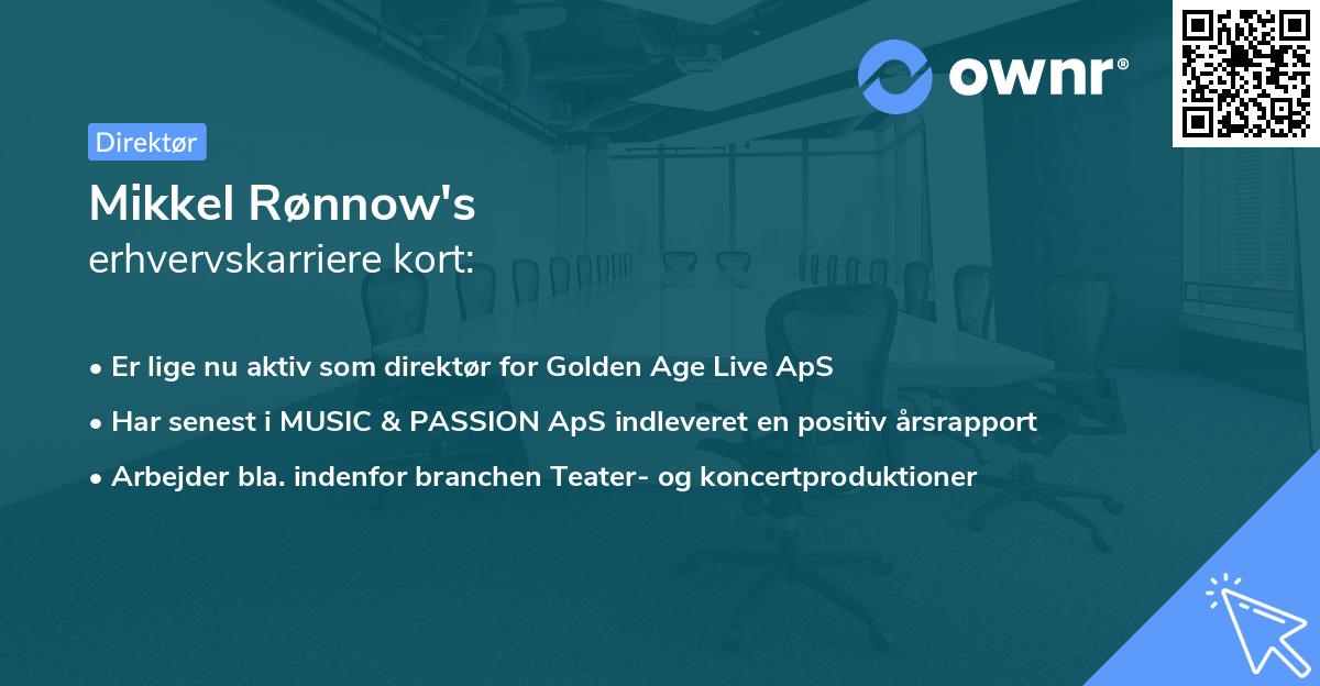 Mikkel Rønnow's erhvervskarriere kort