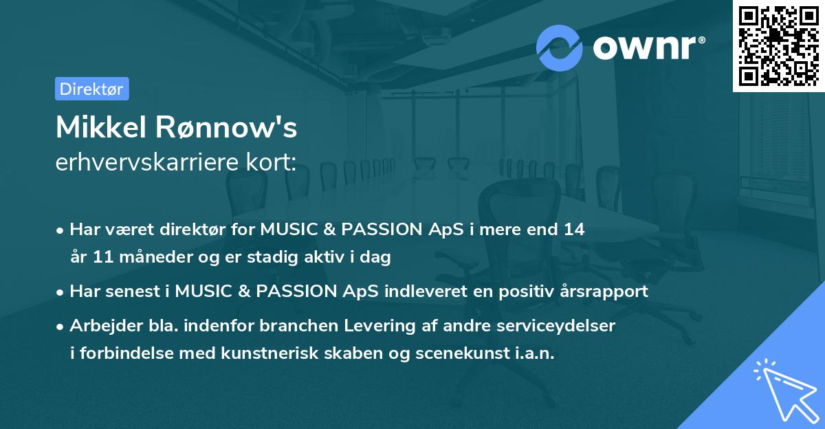 Mikkel Rønnow's erhvervskarriere kort
