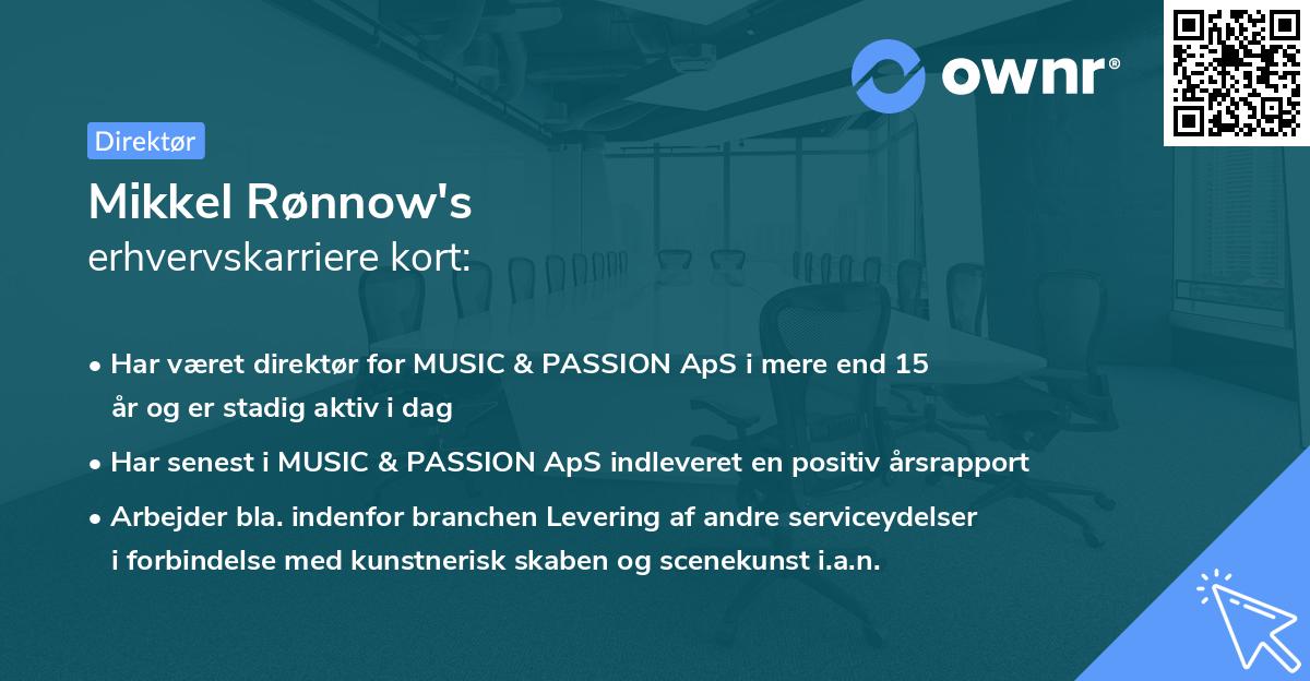 Mikkel Rønnow's erhvervskarriere kort
