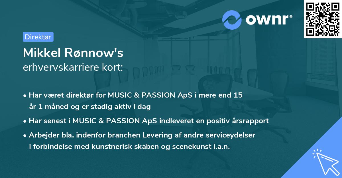 Mikkel Rønnow's erhvervskarriere kort
