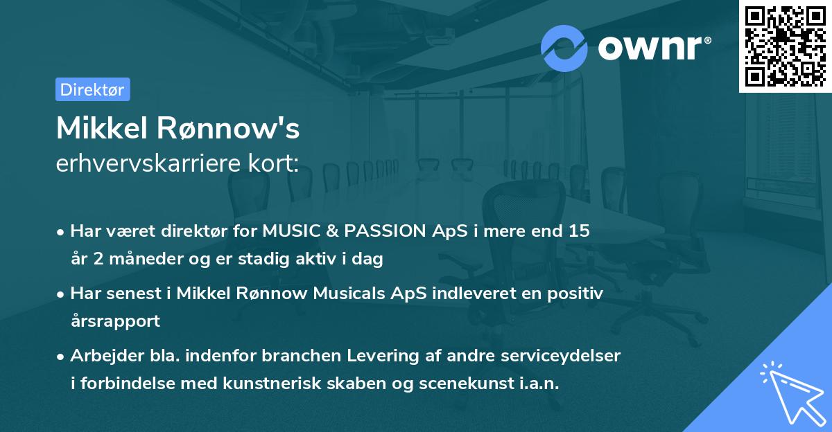 Mikkel Rønnow's erhvervskarriere kort