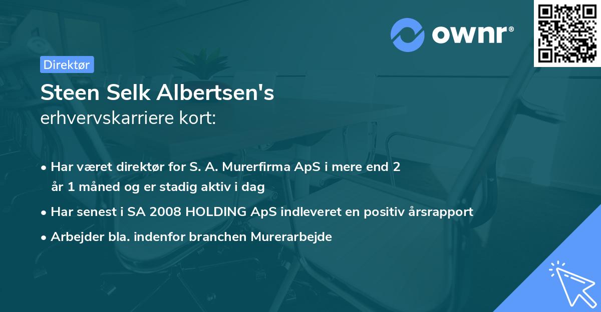 Steen Selk Albertsen's erhvervskarriere kort
