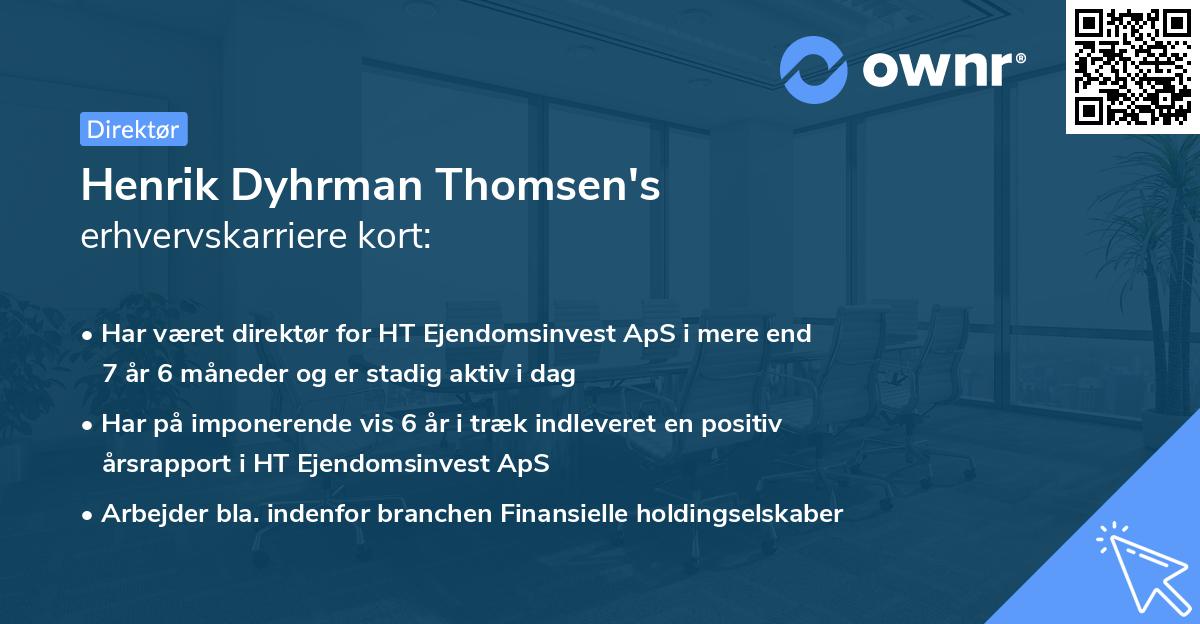 Henrik Dyhrman Thomsen's erhvervskarriere kort