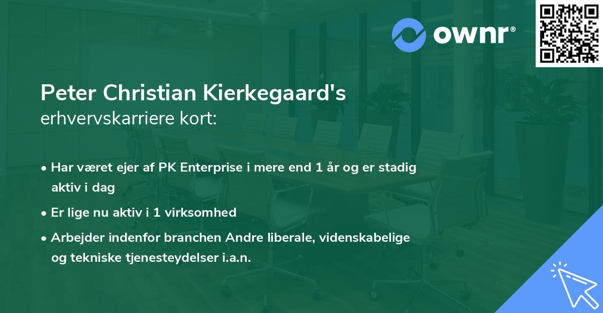 Peter Christian Kierkegaard's erhvervskarriere kort