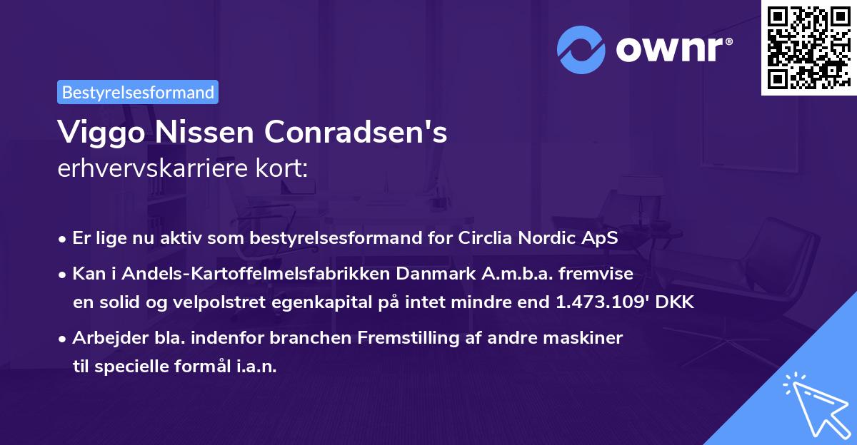 Viggo Nissen Conradsen's erhvervskarriere kort