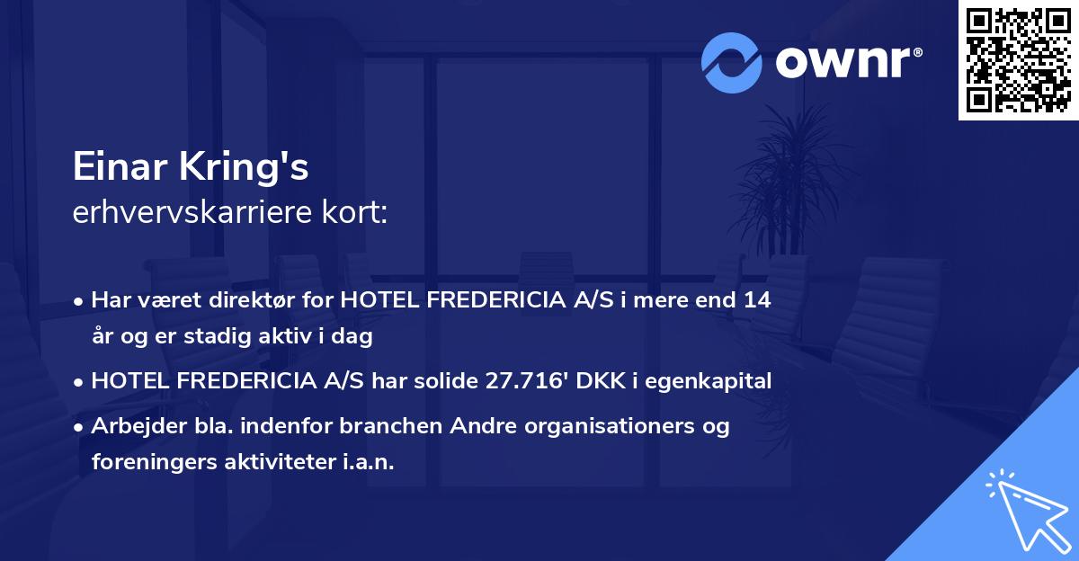 Einar Kring's erhvervskarriere kort