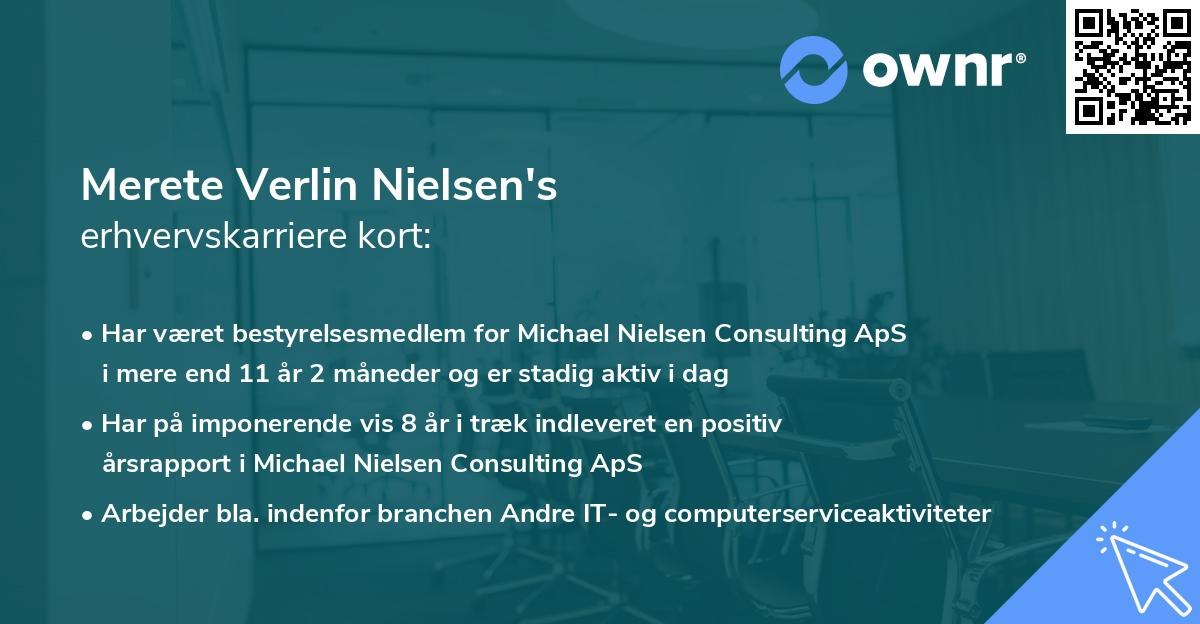 Merete Verlin Nielsen's erhvervskarriere kort
