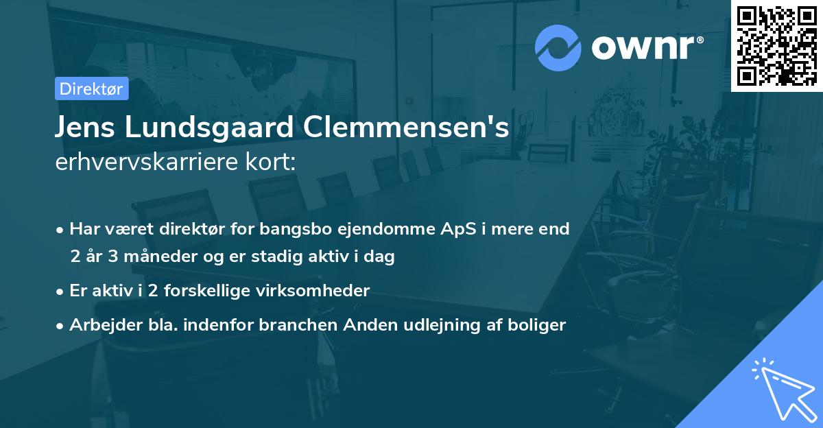 Jens Lundsgaard Clemmensen's erhvervskarriere kort
