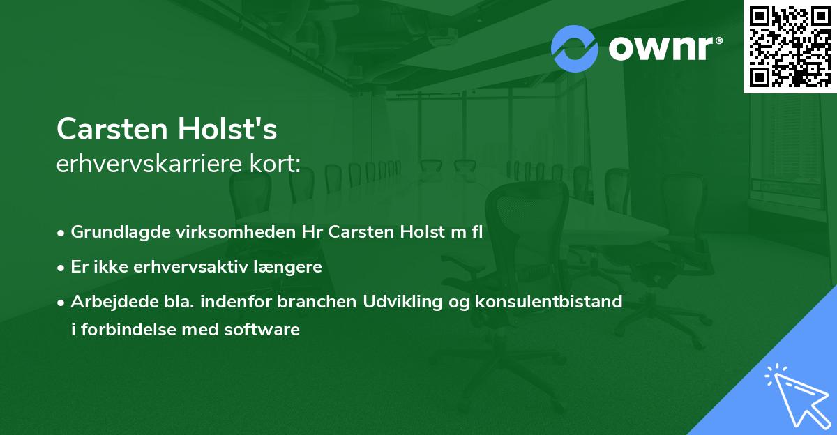 Carsten Holst's erhvervskarriere kort