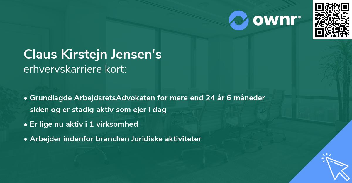 Claus Kirstejn Jensen's erhvervskarriere kort