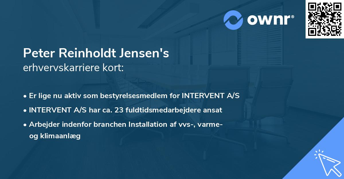 Peter Reinholdt Jensen's erhvervskarriere kort