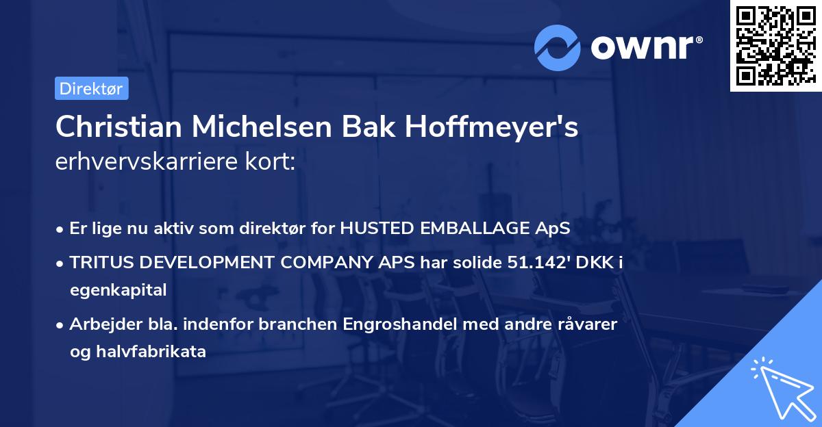 Christian Michelsen Bak Hoffmeyer's erhvervskarriere kort