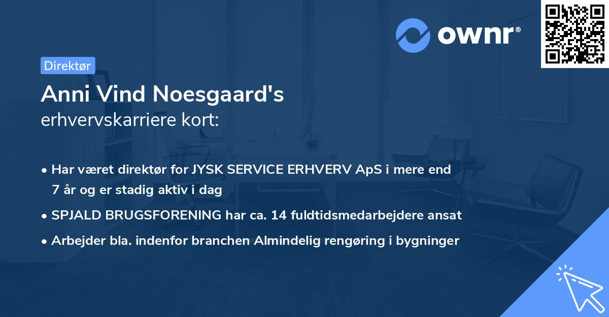 Anni Vind Noesgaard's erhvervskarriere kort