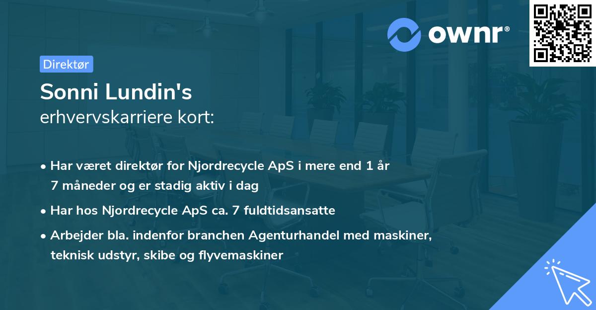 Sonni Lundin's erhvervskarriere kort
