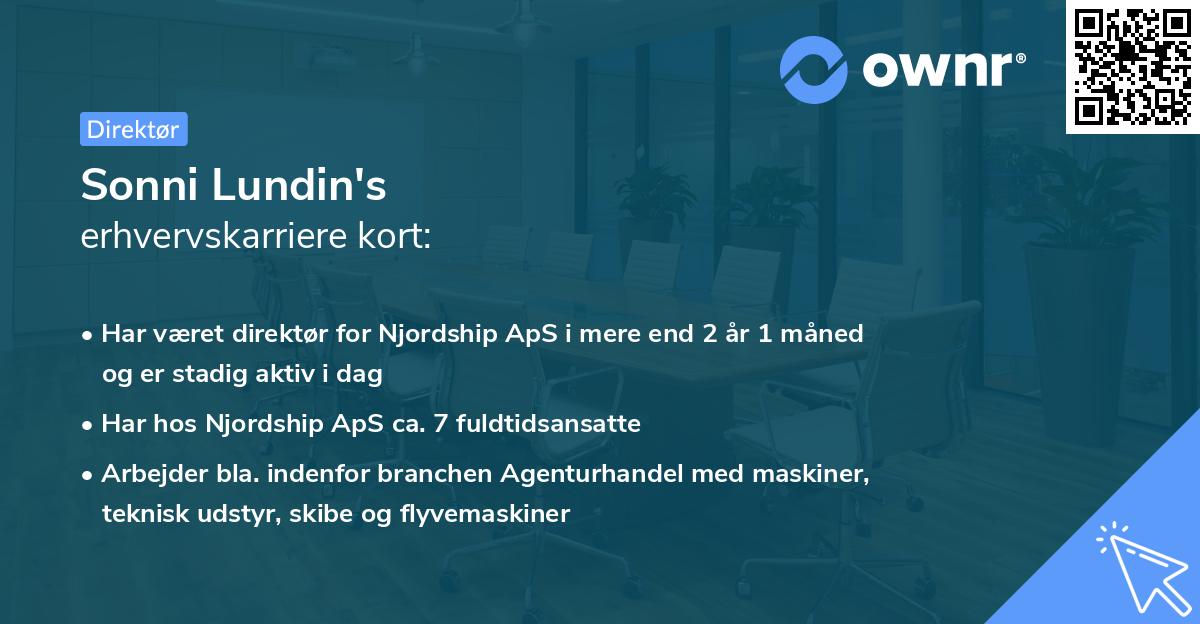 Sonni Lundin's erhvervskarriere kort