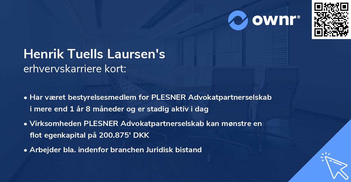 Henrik Tuells Laursen's erhvervskarriere kort