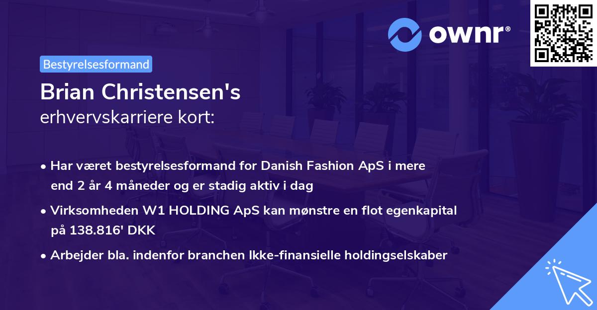 Brian Christensen's erhvervskarriere kort