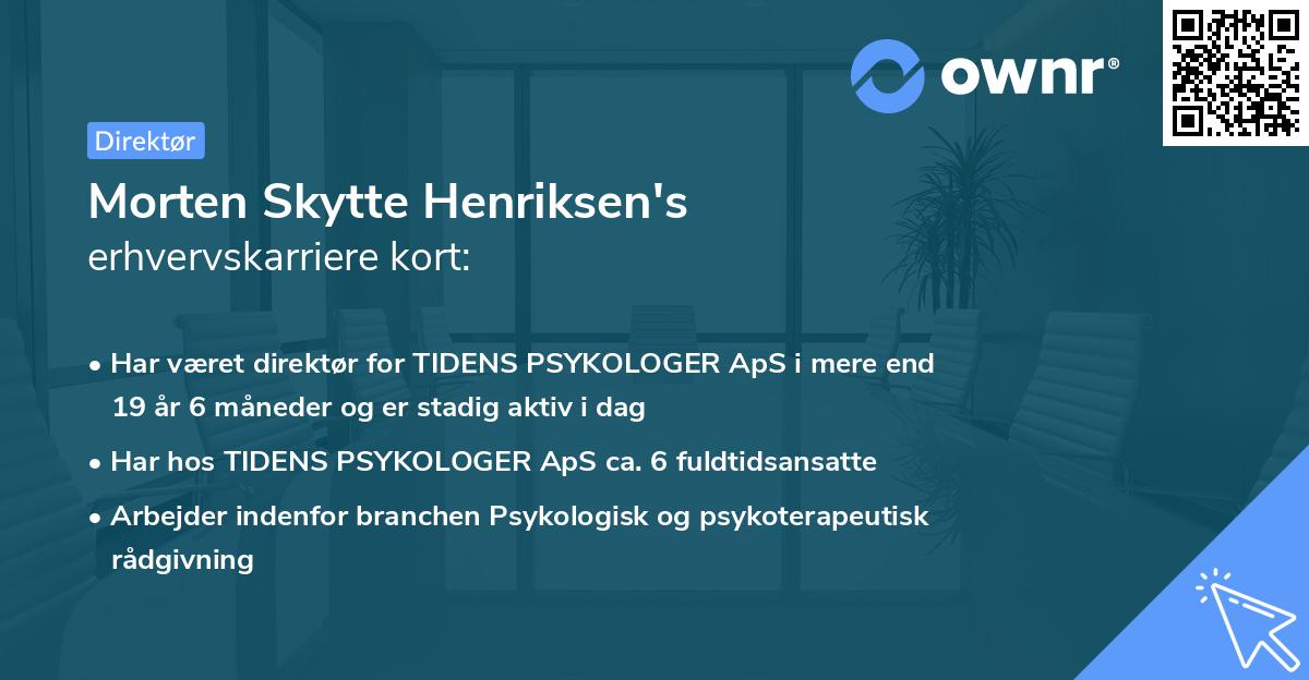 Morten Skytte Henriksen's erhvervskarriere kort