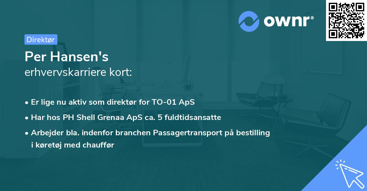 Per Hansen's erhvervskarriere kort