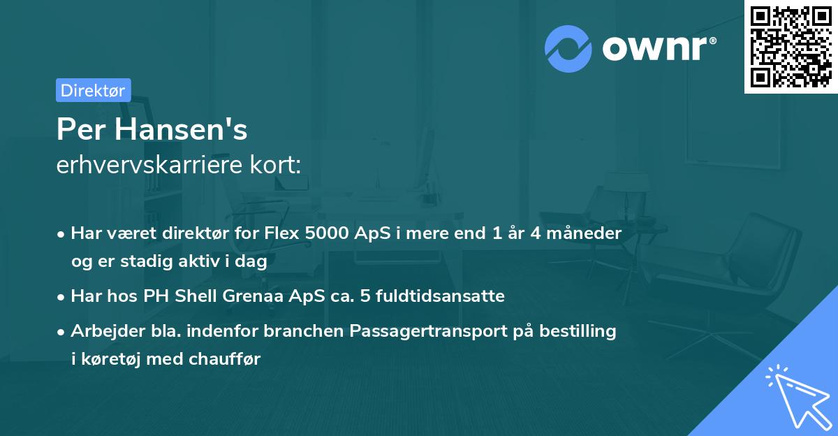 Per Hansen's erhvervskarriere kort