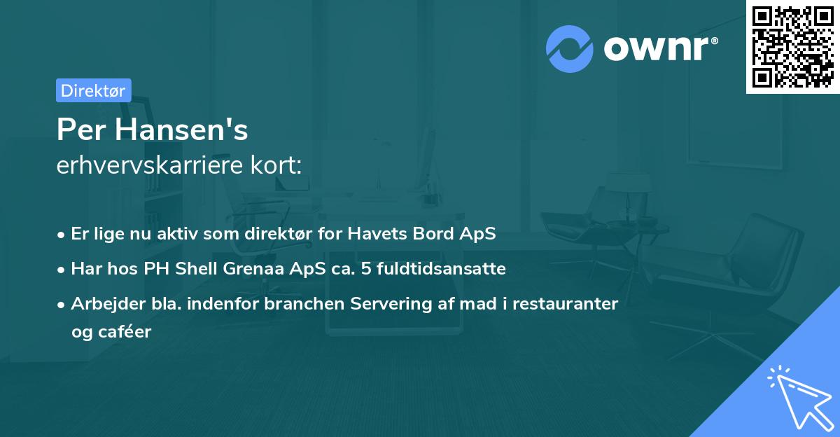 Per Hansen's erhvervskarriere kort